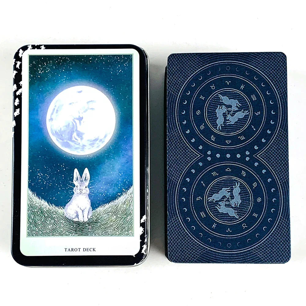 High-Quality Tarot Deck with Tin Box – Gilded Edges English Visions Edition for Board Games & Gifts