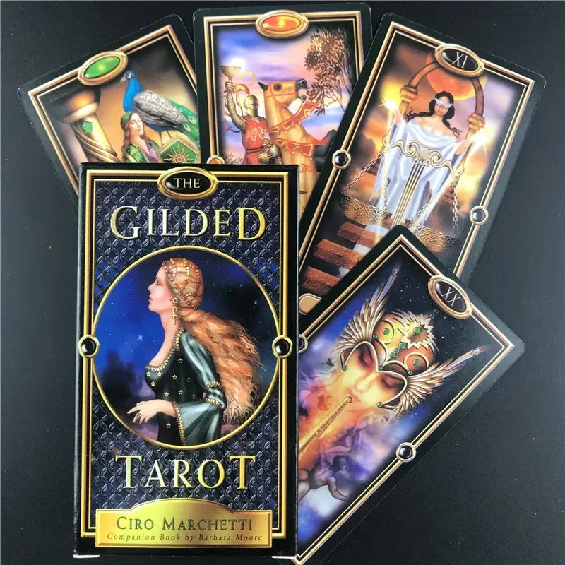 ✨ The Gilded Tarot Card Deck – Elegant English Edition for Mystical Family Fun & Insightful Tarot Readings ✨