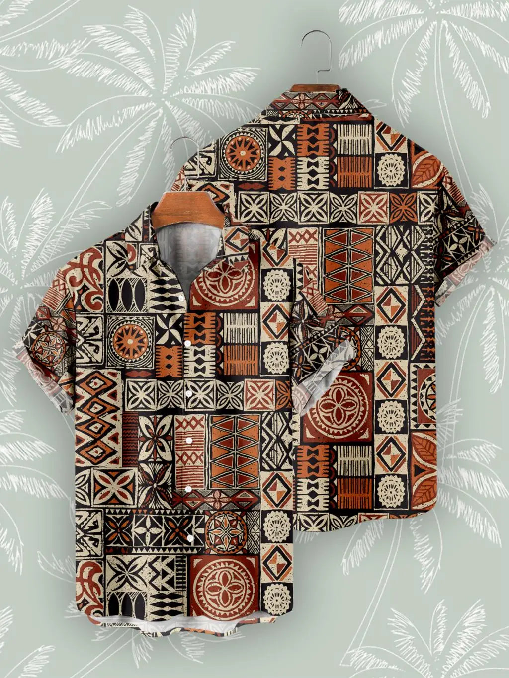 🌍 The Bohemian African Tribe 3D Masterpiece: Premium Men's Retro Short-Sleeve Shirt – High-Definition Tribal Graphic Print, Breathable Summer Beach Fabric, and Sophisticated Oversized Social Silhouette CS2024AT376