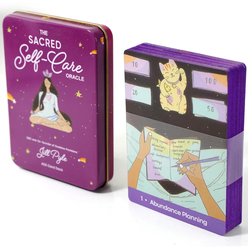 🌙 Moon Compass Tarot Deck – 78 Cards | Gilded Edge | Tin Box | Oracle & Tarot Game | English Edition with Paper Guidebook plum