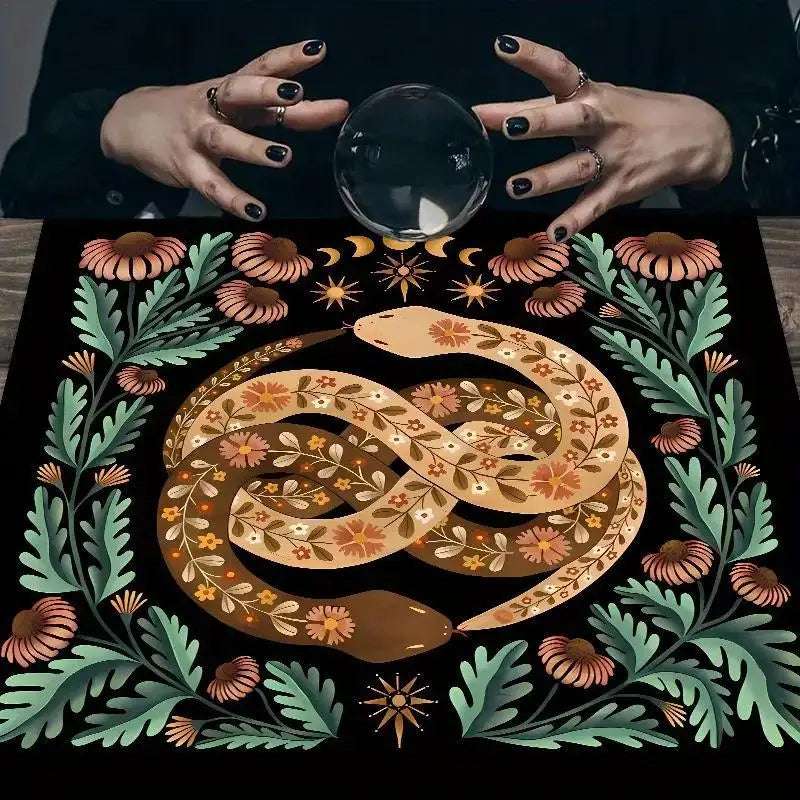 🃏VIKAMA Zodiac Sun Center Tablecloth – Waterproof Starry Sky Astrology Cloth for Metaphysical Divination, Energy Meditation & Mystic Home Decor YLB-556