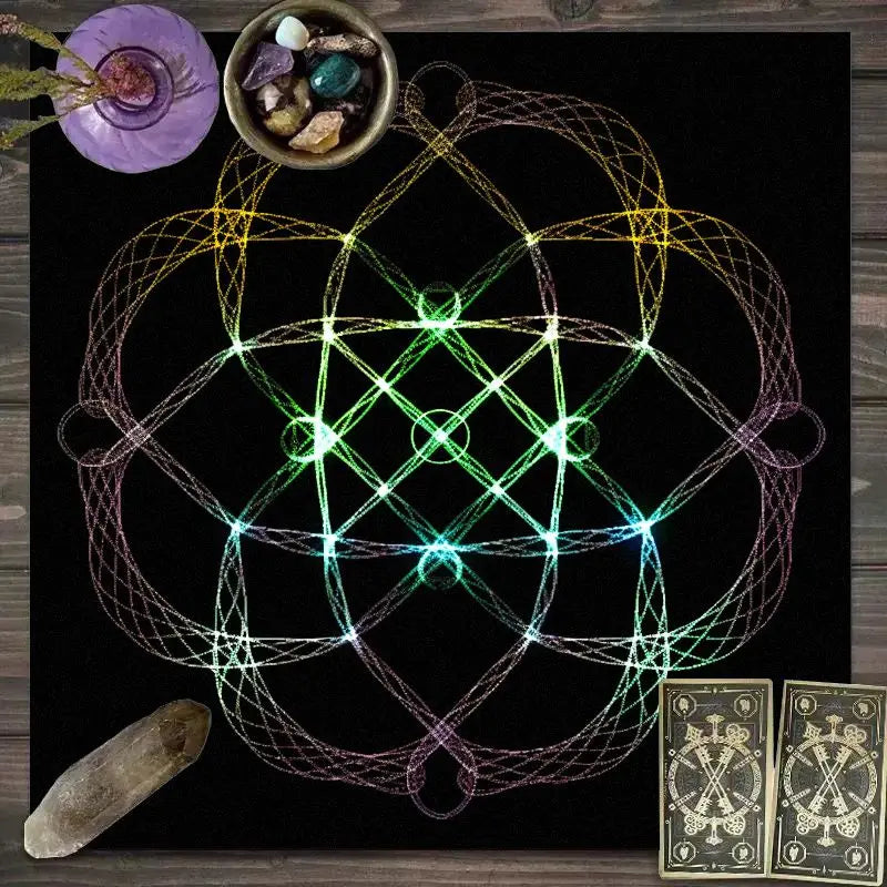 🃏 Sun & Moon Astrology Tarot Tablecloth – Celestial Witchy Altar Cloth for Tarot Readings, Divination & Mystic Home Decor YLB-675