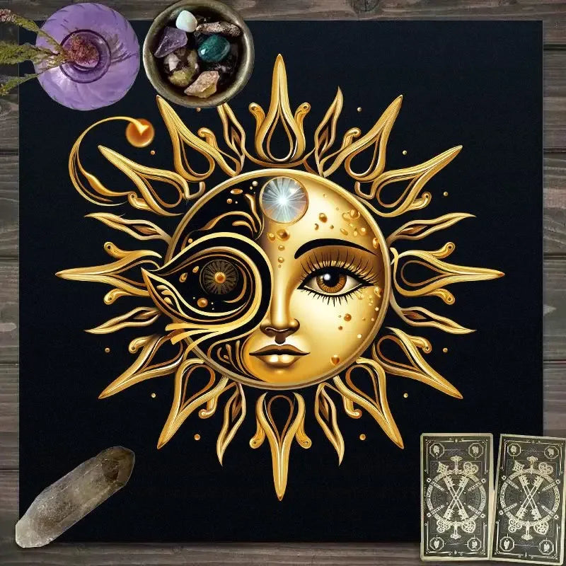 🔥 VIKAMA Cosmic Astrology Tablecloth | Dream Nebula Mystic Constellation Waterproof Altar Cloth for Meditation & Divination YLB-687