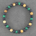 ✨ Natural African Pine Stone Beaded Bracelet – Authentic Picture Stone Bohemian Bangle for Men & Women – Volcanic Elastic Jewelry, Perfect Friendship Gift 34