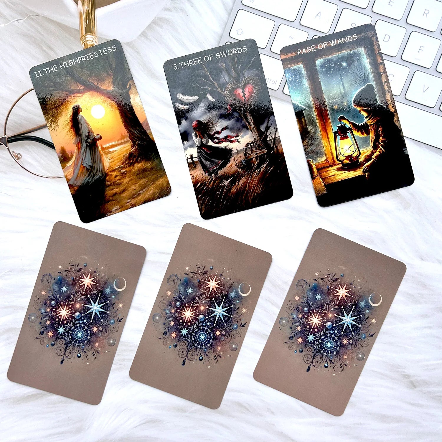 🔥78PCS Tarot Cards | 70*120mm Double-Sided Scratch-Proof Film Tarot Deck with English Guide & Rune Board Game