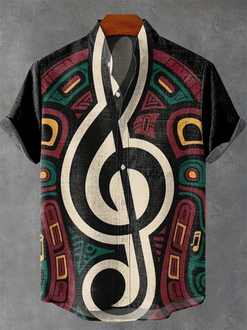 ✨ The Melodic Horizon 3D Social Hawaiian Shirt: Premium Men's Casual Summer Top – Featuring Hyper-Realistic College Music Graphics, Breathable Quick-Dry Fabric, and Signature Beach-to-Campus Silhouette HY639