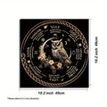 🦉Tarot Tablecloth | Astrology Wheel & Owl Design – Black Boho Witchcraft Dorm Decor with Sun and Moon Symbols DT250209000047