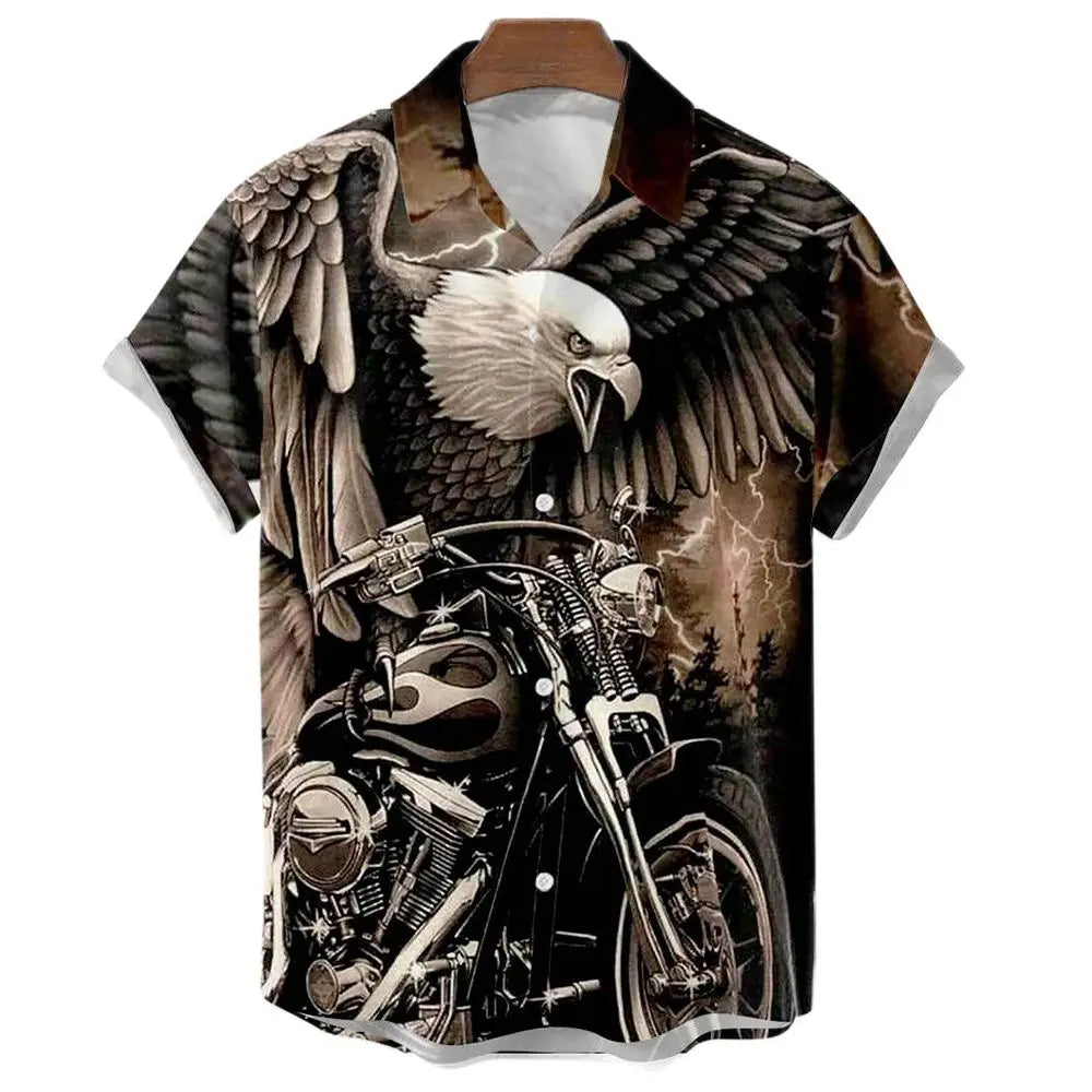 The Azure Horizon Premium Men's Seaside Holiday Hawaiian Shirt - High-Definition Tropical Floral Graphic Loose-Fit Handsome Silhouette Trousers Accent Shirt, Breathable Summer Beach Camisa Urban Short-Sleeve Apparel