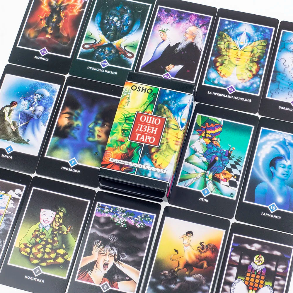 Osho Zen Taro – 79-Card English Divination Deck and Book Set for Spiritual Insight and Board Games (10.3x6 cm)