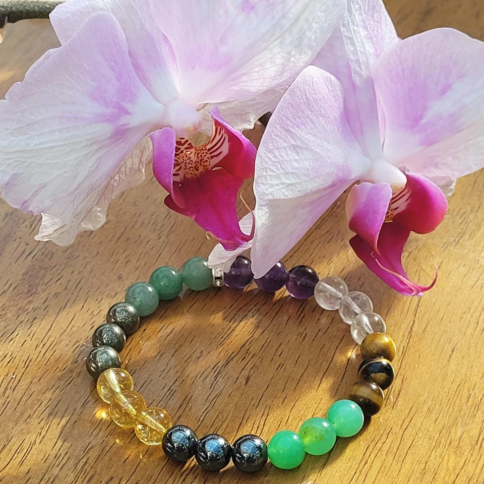 ✨ Money Wealth Bracelet – Vibrant 8-Color Beaded Elastic Bracelet for Prosperity and Style