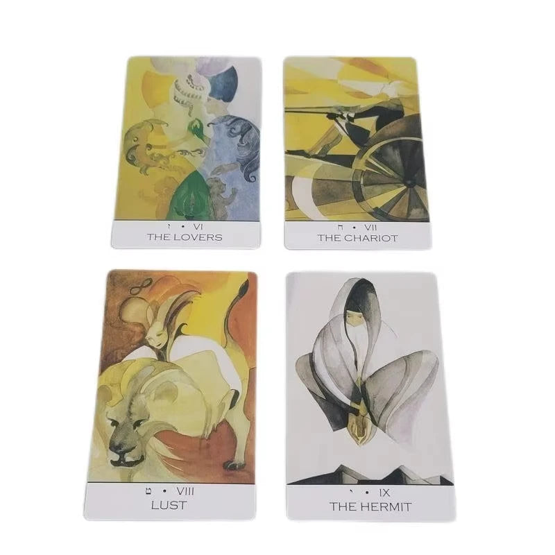 Zillich Tarot – 78-Card Deck with Guidebook in Colorful Ink Painting Style, English Edition for Divination and Board Games