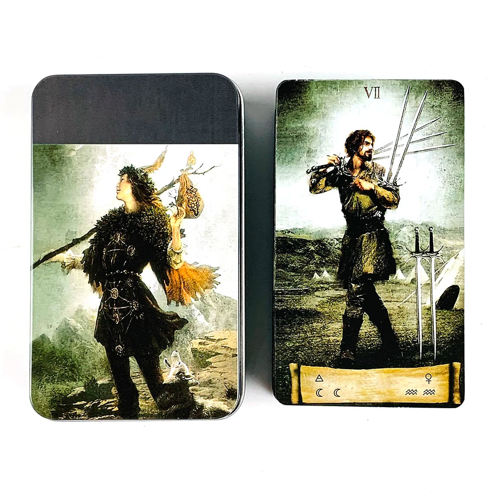 👝 High-Quality Tin Box Packaging for 78 Cards Tarot Card with Gilded Edge and Paper Guidebook – Fate Divination Family Party Game