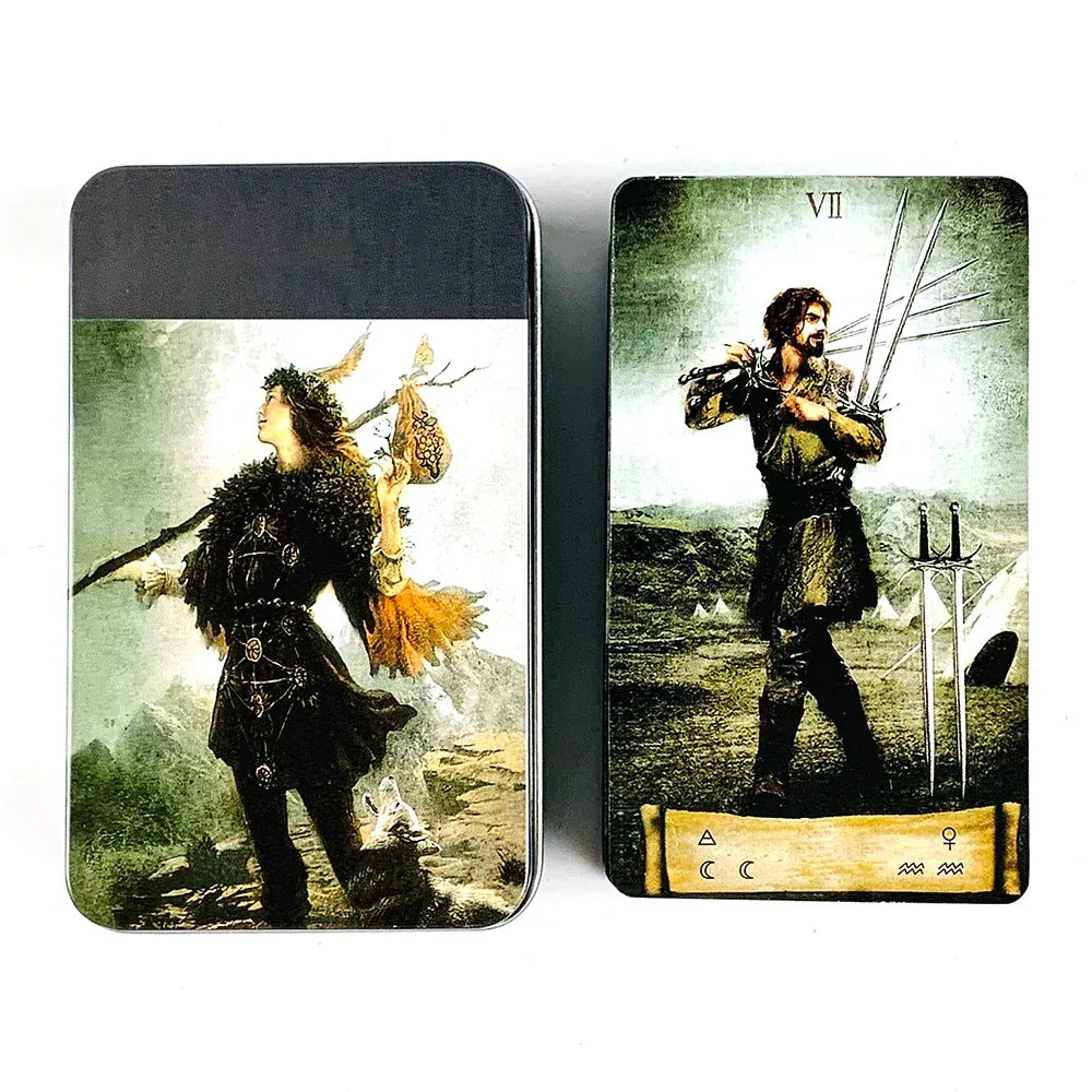 👝 High-Quality Tin Box Packaging for 78 Cards Tarot Card with Gilded Edge and Paper Guidebook – Fate Divination Family Party Game
