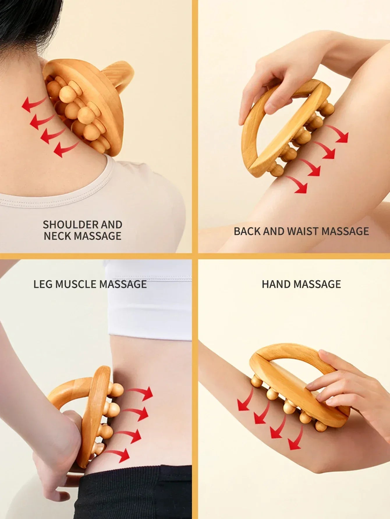 Wood Therapy Fascia Release Massage Tools – Wooden Massage Brush & Gua Sha Body Sculpting Tool for Smooth Meridians and Deep Tissue Relief﻿