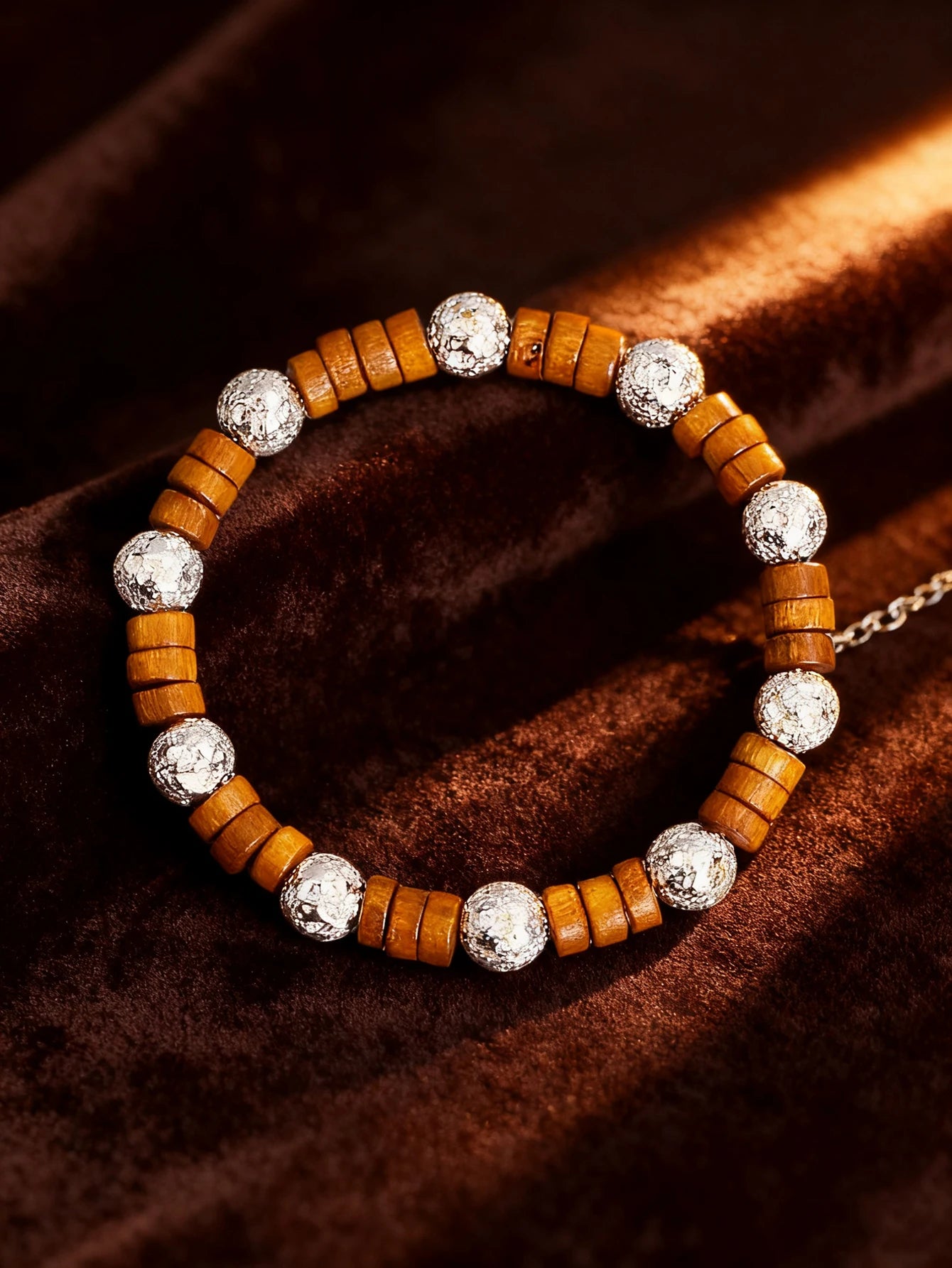 ✨ Natural Volcanic Stone Bracelet for Men – Light Blue Lava Beads & Handmade Retro Wood Beads – Vigour, Protection & Calmness Jewelry 17