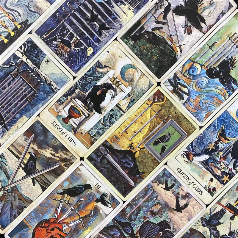 Murder of Crows Tarot – 78-Card English Divination Deck for Fortune Telling, Family Parties & Board Games