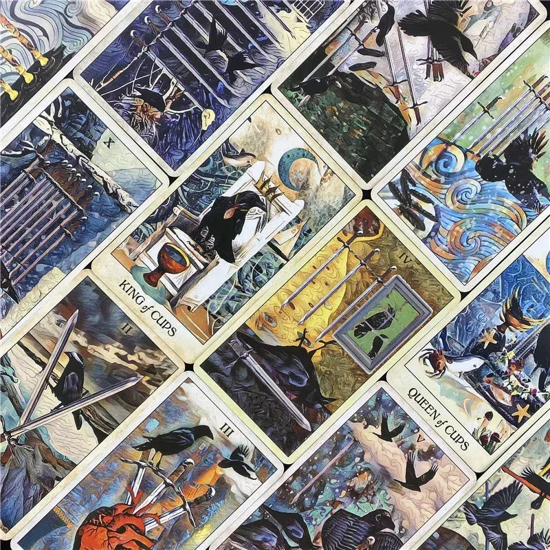 Murder of Crows Tarot – 78-Card English Divination Deck for Fortune Telling, Family Parties & Board Games