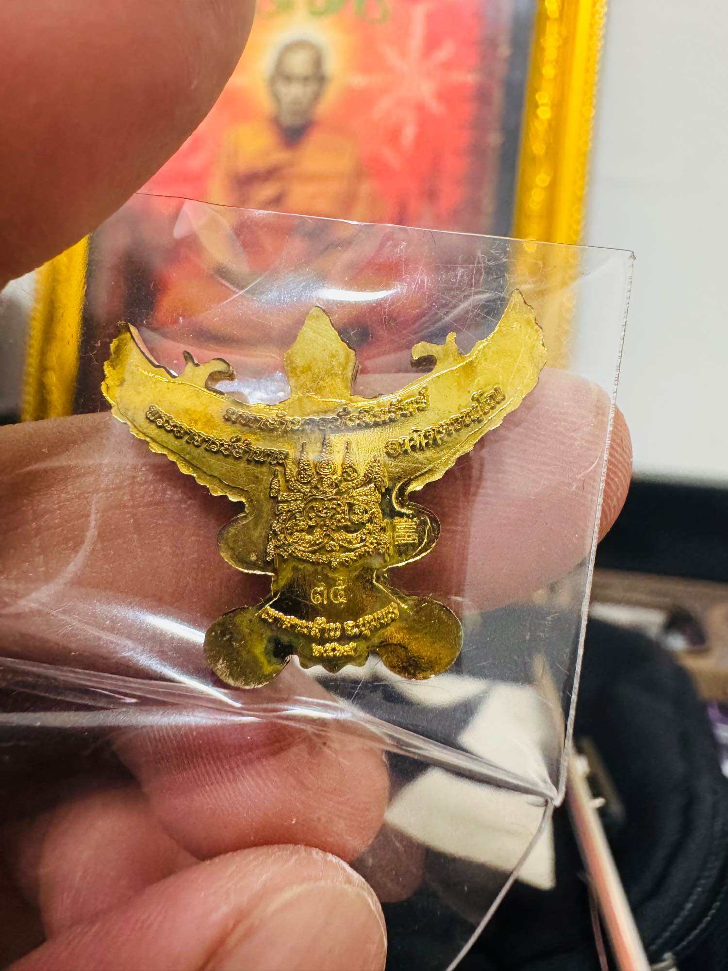 ⚡ Unleash Supreme Power and Abundance with the Phaya Krut Maha Amnat Mang Mee Sap﻿ – Divine Black Rhodium Gold Amulet by Phra Ajarn Amnat, Chumphon! ⚡