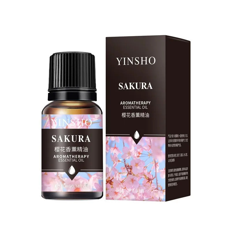 🌟 17 Flavors 10ml Essential Oils for Aroma Diffuser – Water-Soluble Natural Fragrance Oils for Home and AirHumidifier﻿ Cherry Blossom