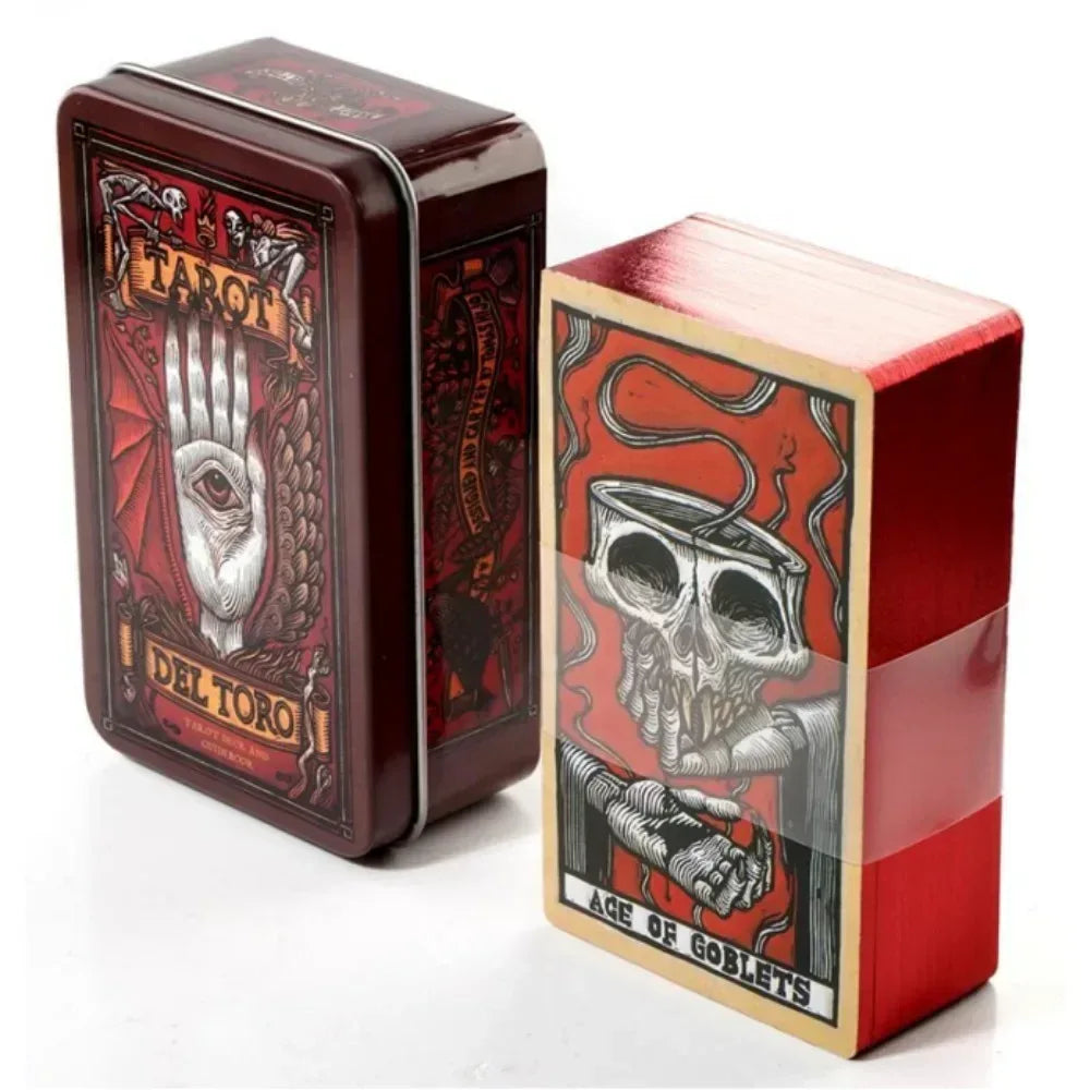 🌑 Neon Moon Tarot Deck – 78 Cards | Compact 10.3 x 6 cm | Includes Guidebook & Tin Box | Fusion of The Light Seers & Adventure Time Tarot | Family & Party Divination Game light yellow