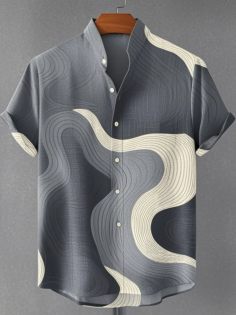 🎉 The Chromatic Horizon 3D Masterpiece: Best-Selling Men's Designer Hawaiian Shirt – High-Definition Multi-Color Print, Breathable Premium Linen-Blend, and Sophisticated Outdoor Party Silhouette DXYM-OL6
