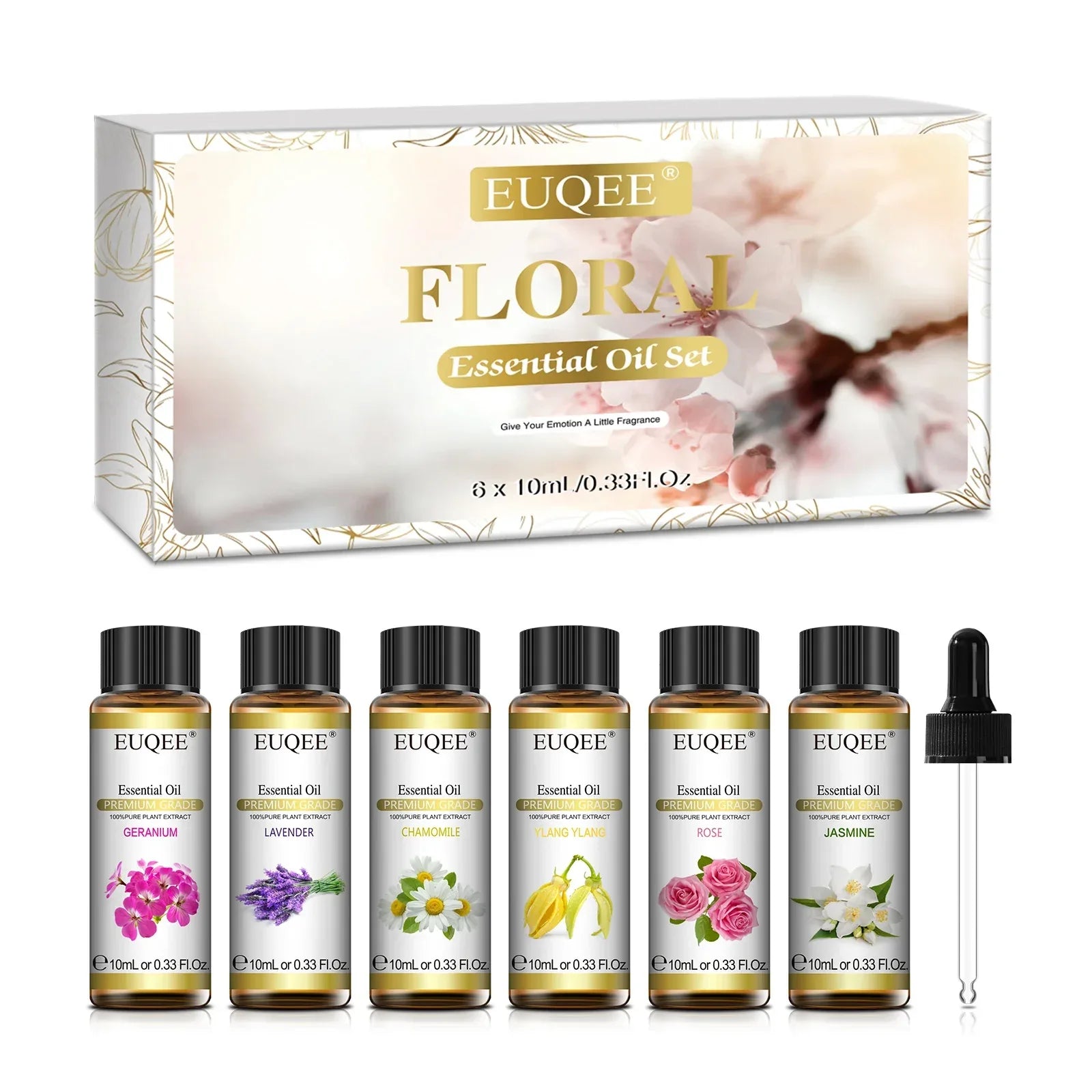 🌿 EUQEE Essential Oil Gift Box – 6-Piece Aromatherapy Set, Pure Natural Fragrances for Diffusers, Humidifiers & Home Wellness 10ml 6pcs Set