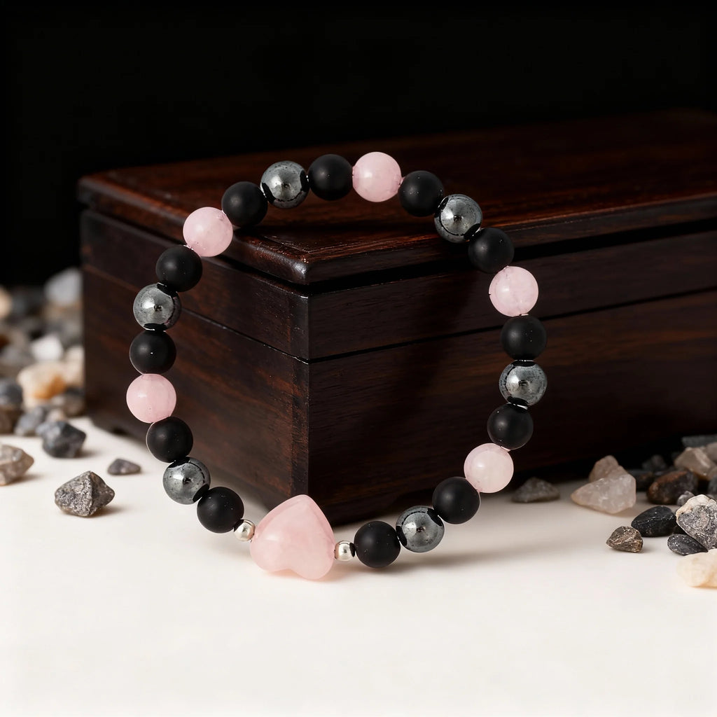 ✨ Luxury Winter Jewelry – Black, Yellow & Silvery Tiger’s Eye Hematite Brazaletes – High-Quality Natural Stone Bracelets for Family Gatherings