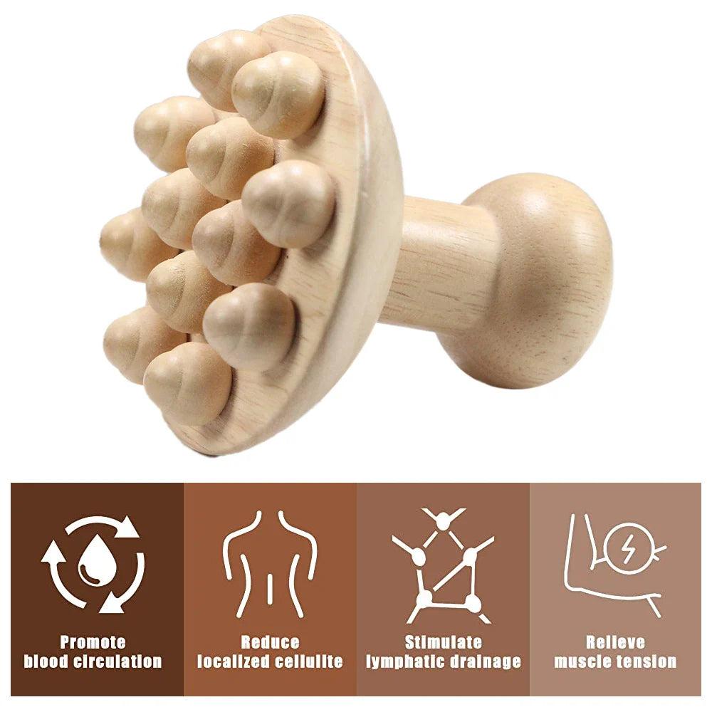 Wooden Handheld Massage Cup – Swedish Wood Therapy Cup for Lymphatic Drainage, Body Sculpting & Anti-Cellulite Gua Sha﻿