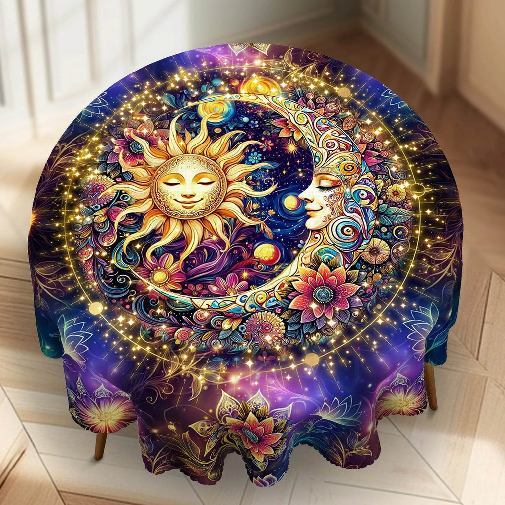 Mystic Tarot Tablecloth - Floral Energy Design with Embossed Edge for Divination and Home Decor 152x220cm