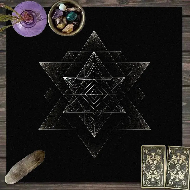 🃏 VIKAMA Star, Moon & Butterfly Tarot Tablecloth – Mysterious Dust-Proof Desk Mat for Tarot Readings, Card Games & Enchanted Home Decoration YLB-665