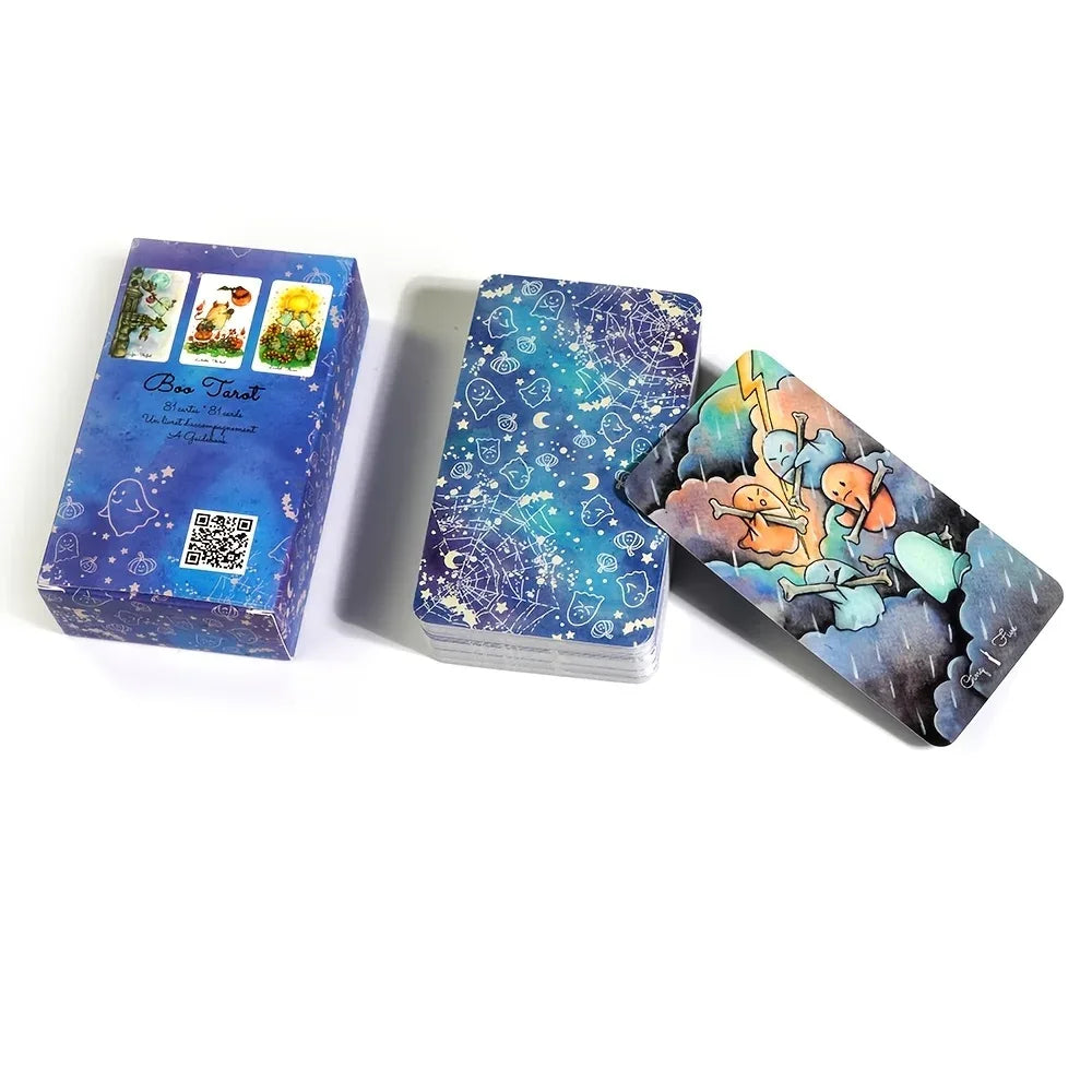 👻 Boo Tarot Deck – 81 Ghost & Spirit Themed Tarot Cards with Whimsical Witchcraft Design | 10.3 x 6 cm