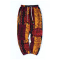🌍 The Boho-Tribal Heritage Jogger: Premium Men’s Cotton-Linen Stretch Pants – High-Definition Tribal Graphic Print, Lightweight Breathable Fabric with Deep Pockets and Signature Drawstring Waist Red