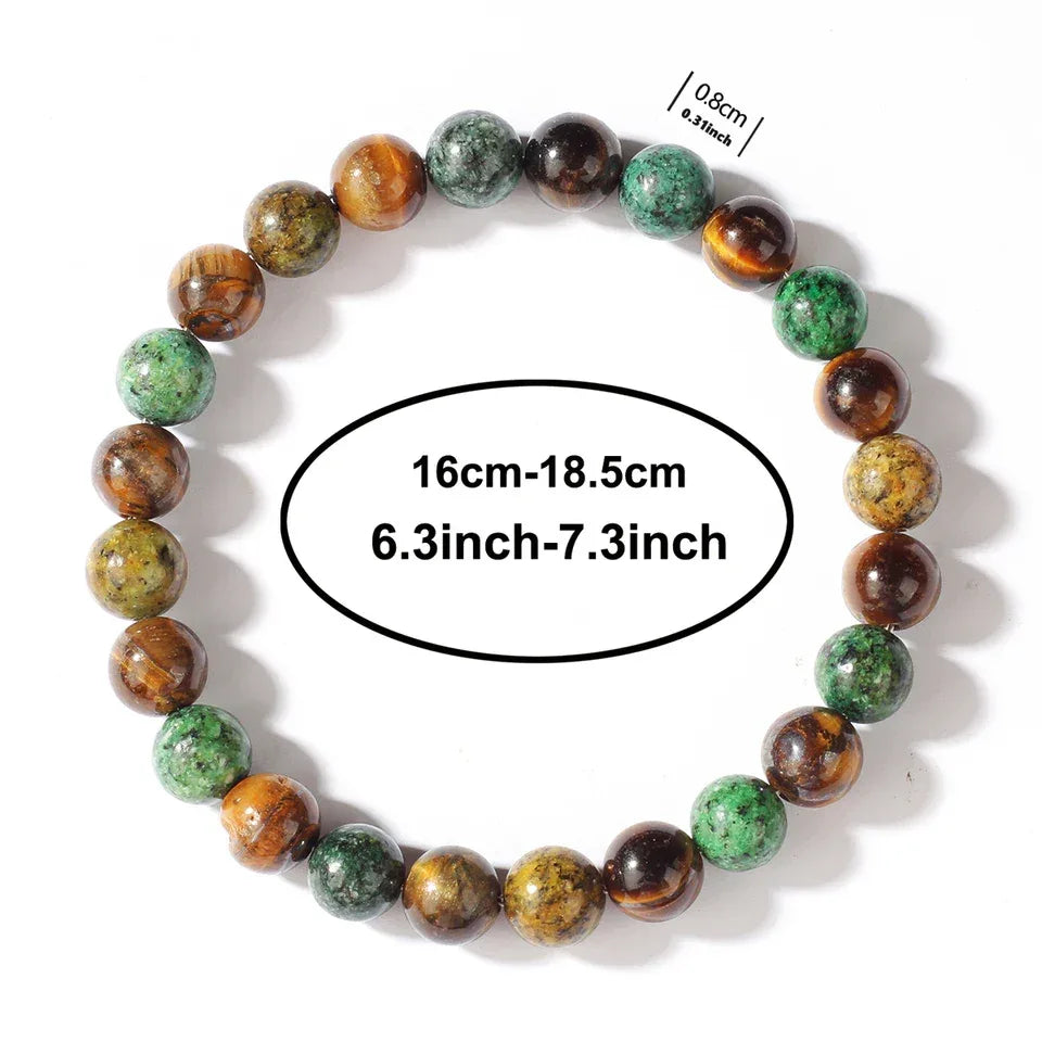 🐯 Natural Sodalite & Tiger’s Eye Wealth Bracelet: Handmade Feng Shui Money Magnet & Mental Clarity Stone – Couple Bangle Gift for Men & Women