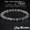🌑 Mystic Gray Moonstone Bracelet: "Rainbow Light" Edition for Wisdom & Power (Natural Stone)