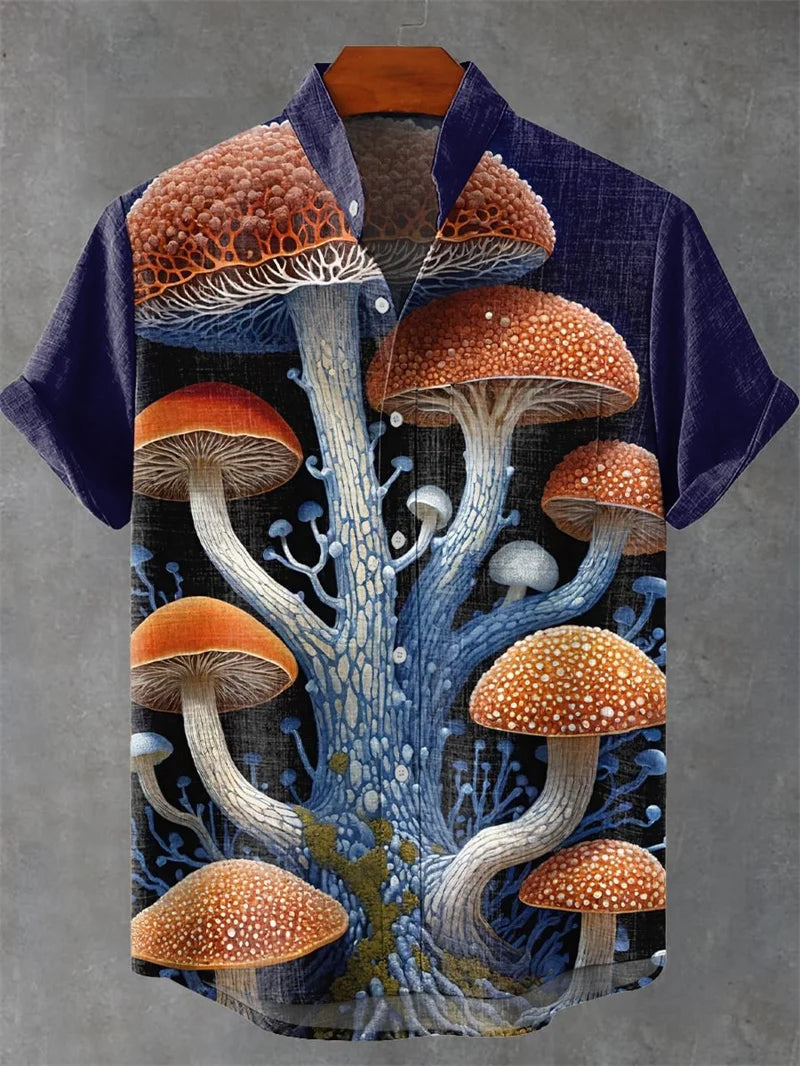 ✨ The Vintage Oceanic Masterpiece: Retro 3D Koi & Wave Print Men's Casual Linen-Blend Shirt – Breathable Summer Hawaiian Style Social Top with High-Definition Artistic Graphics GY468