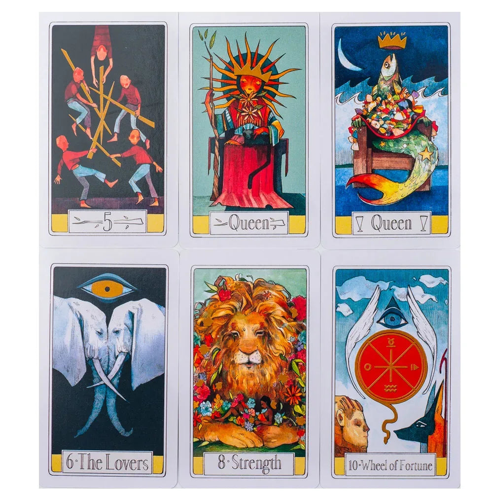Curious Travels Tarot Deck – 79 Watercolor Cards for Precognition & Divination | Compact 10.3 × 6 cm Size