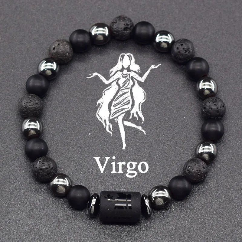 🌌 The "Celestial Identity" 12 Constellation Bracelet: Zodiac Charm & Personality Talisman (Unisex) 7 Virgo 8mm Beads