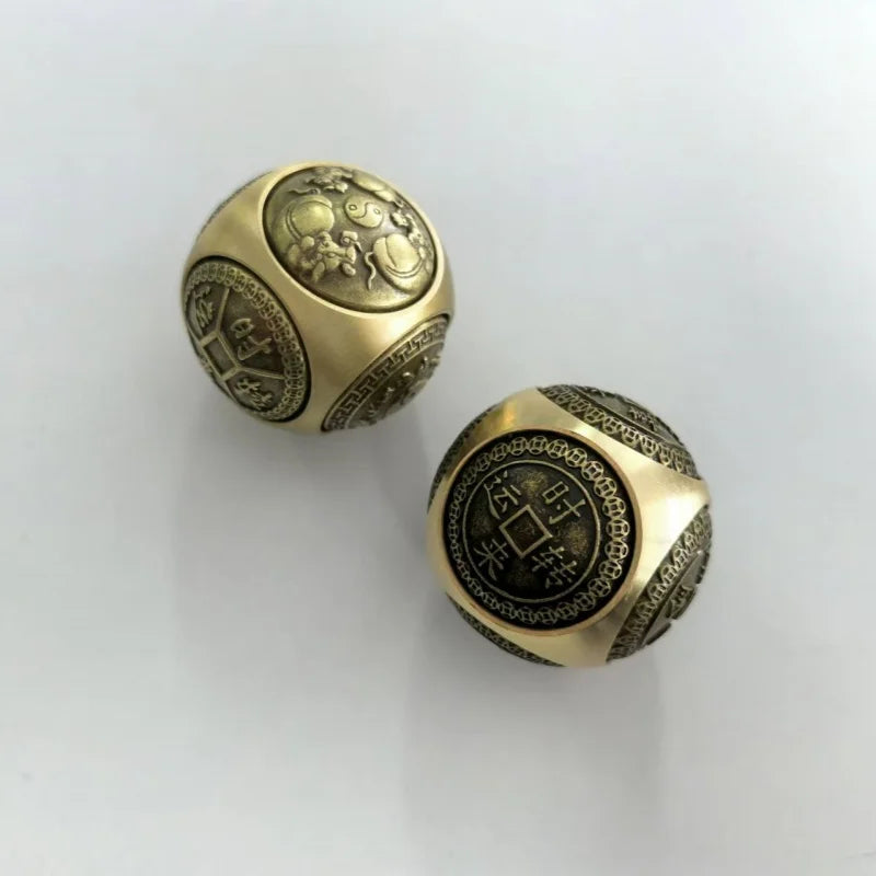Six-Faced Chinese Lucky Coin Spinner – Rotating Fidget Toy for Stress Relief, Anxiety Reduction, and Focus Enhancement