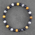 ✨ Natural African Pine Stone Beaded Bracelet – Authentic Picture Stone Bohemian Bangle for Men & Women – Volcanic Elastic Jewelry, Perfect Friendship Gift 26