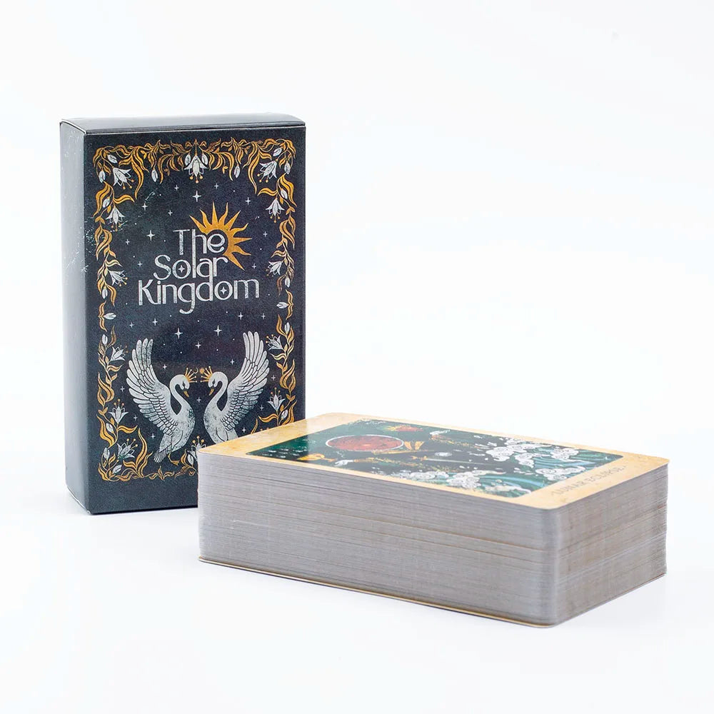 The Solar Kingdom Tarot Deck – 78 Cards + 8 Special Sun and Moon Cards, English Visions Divination Edition for Board and Party Games (10.4x6.1 cm)