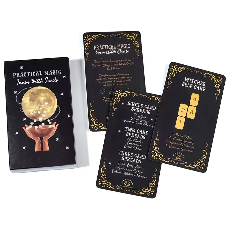 Practical Magic Inner Witch Oracle & Tarot Deck – 78-Card English Edition with Guidebook & Spread Cards