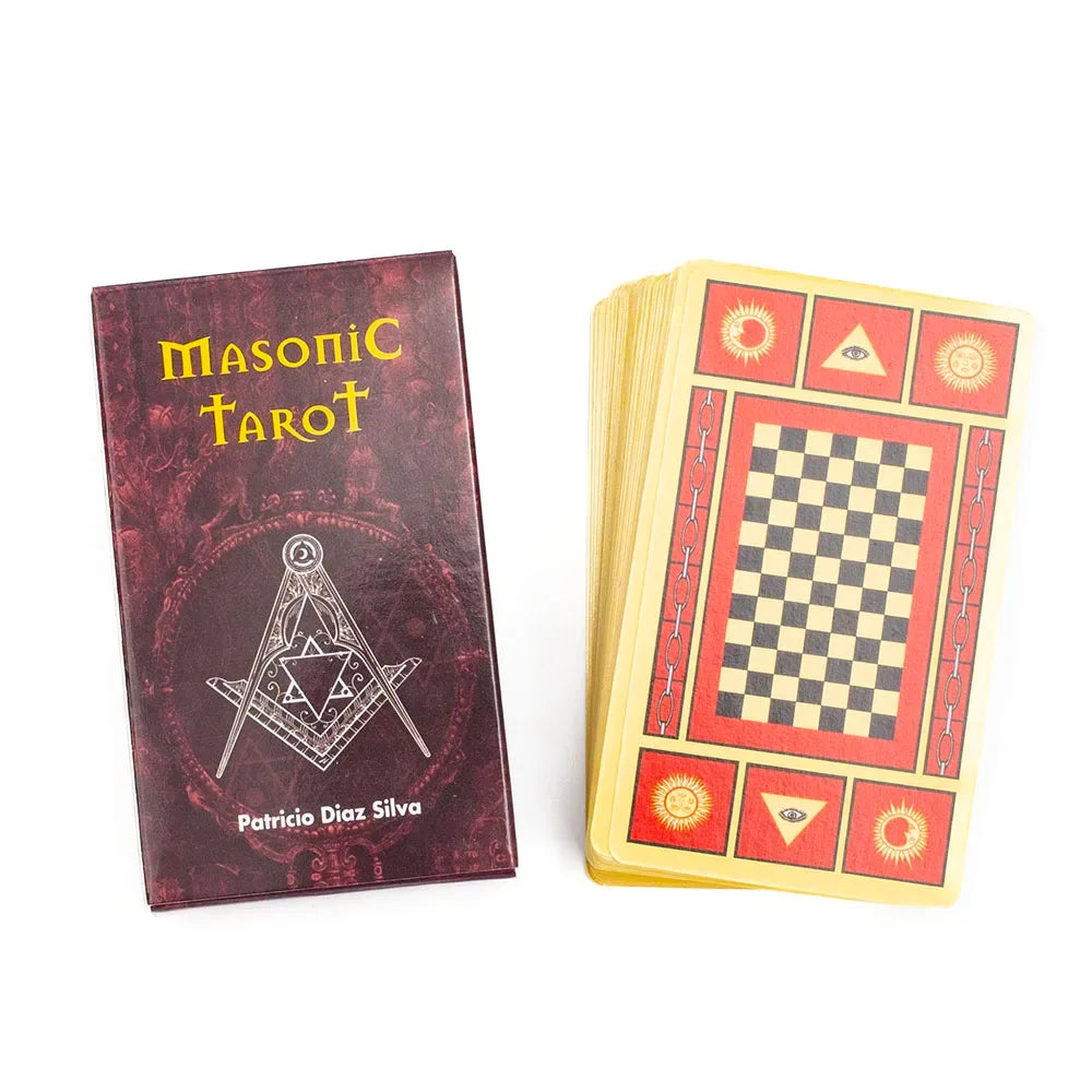 Masonic Tarot Deck by Patricio Diaz Silva – 78-Card Esoteric Fortune Telling Deck with Guidebook, 10.3 × 6 cm