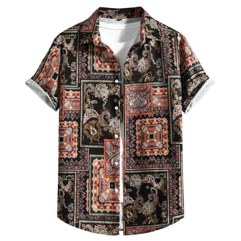 🏝️ The Harajuku-Hibiscus Y2K Masterpiece: Premium Men's Luxury Hawaiian Shirt – Retro Floral Graphic Print, Breathable Short-Sleeve Casual Top, and Signature Harajuku Oversized Silhouette
