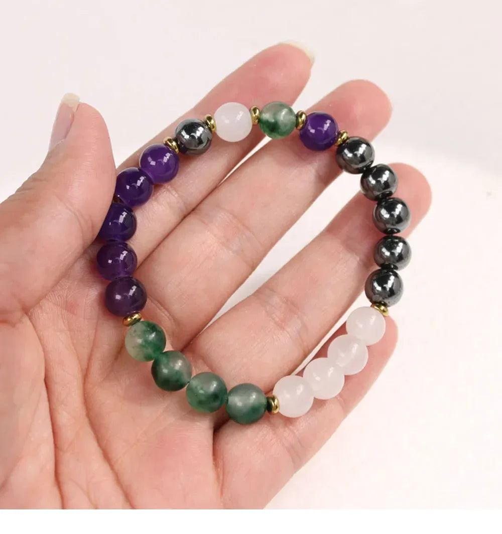 💎 Elegant Natural Healing Crystal Bracelet for Women: Stress & Anxiety Relief Gemstone Jewelry – The Perfect Self-Care Gift for Mom, Grandma & Sister