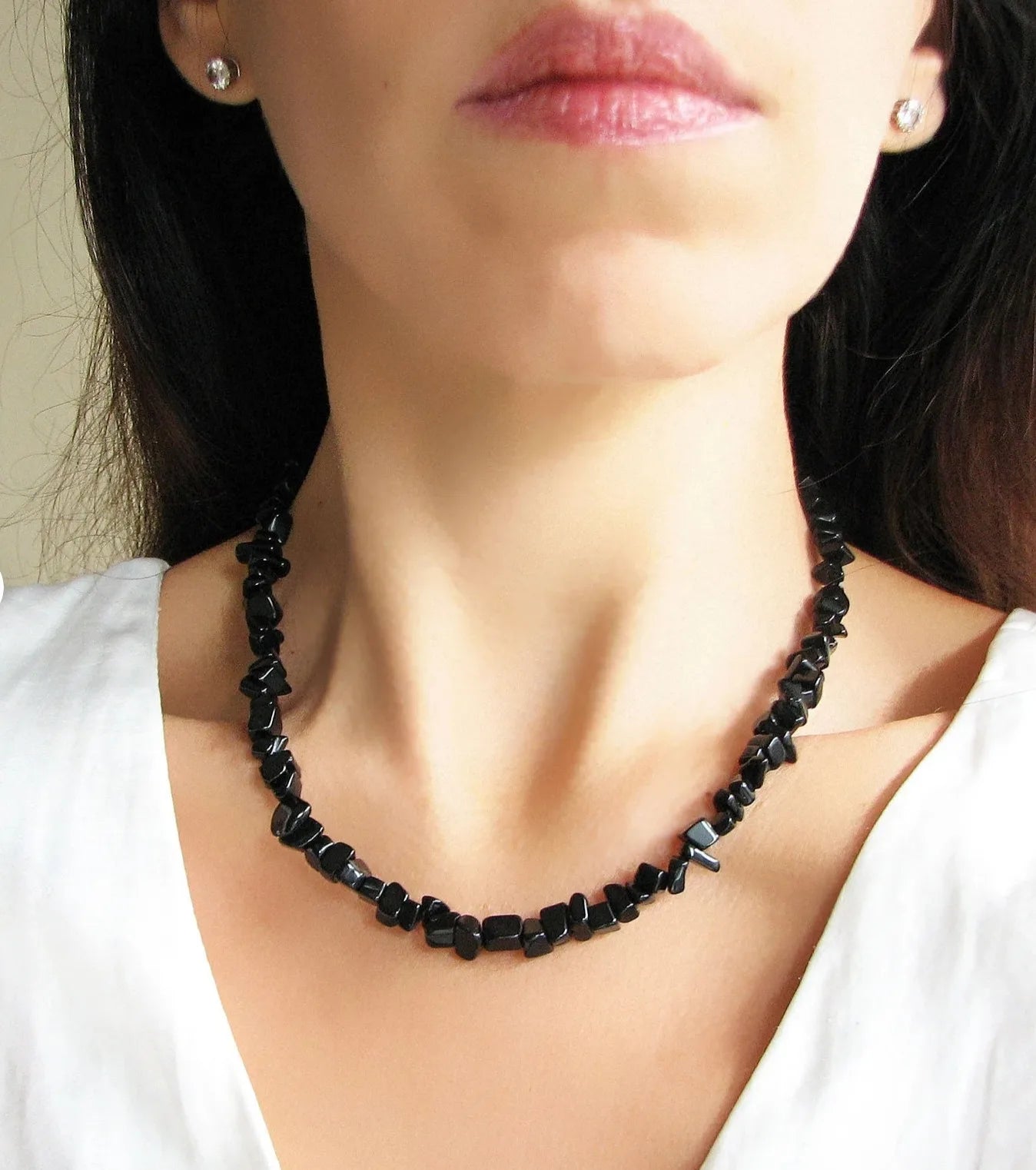 ✨ Turquoise Crystal Beaded Necklace – Perfect 11th Anniversary Gift for Wife – December Birthstone & Chakra Chip Choker A111213