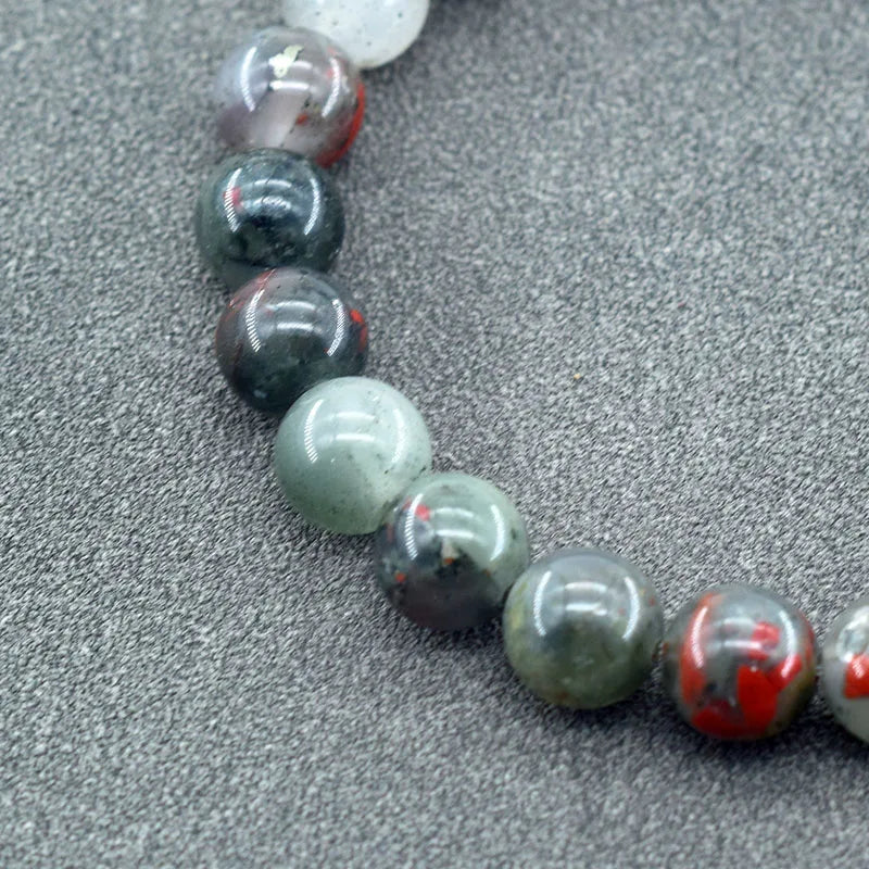 ✨ Natural Stone Protection Bracelet – Dragon Blood Beads, Quartz & Onyx Stretch Jewelry for Men & Women – Healing Reiki & Yoga Energy Bracelet