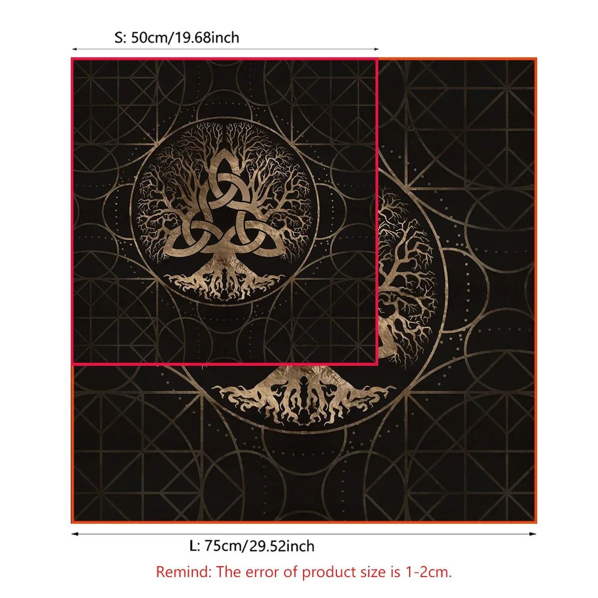 🧭Tree of Life Pendulum Divination Table Cloth – Tarot Altar Cloth for Witchcraft, Astrology & Oracle Card Readings, Witch Home Decor