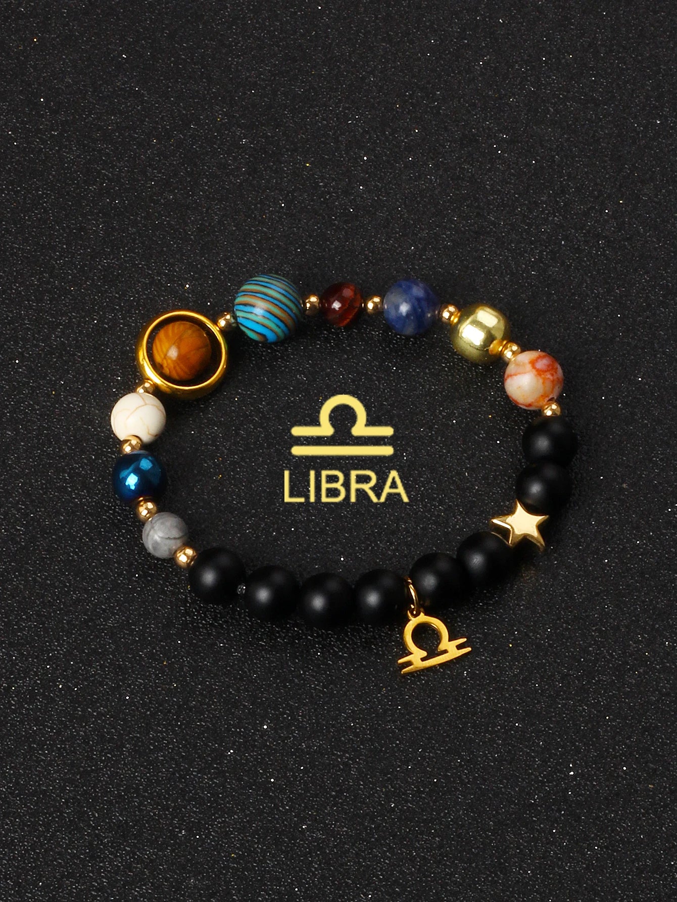 ✨ Eight Planets & 12 Constellation Bracelets – Natural Stone Universe Galaxy Solar System Jewelry – Featuring Libra, Virgo & Leo Designs 11Libra