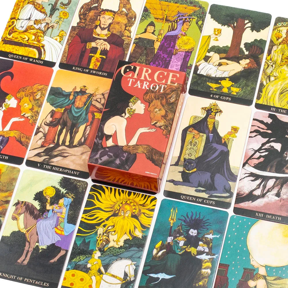Circe Tarot Board Game Set – 78 Cards with Instruction Booklet for Party Fun, Divination & Fortune Telling, Perfectly Sized at 10.3 × 6 cm