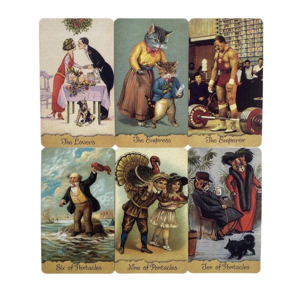 Granny’s Postcards Tarot – 78-Card English Deck by Mykola Taradaiko, Vintage Postcard-Inspired Divination Set for Family Board Games & Collectors